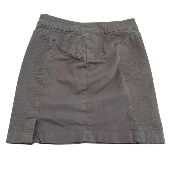 Anthropologie Leifsdottir Alicante Denim Gray Quilted Mini Skirt Size 8 - Picture 4 of 14